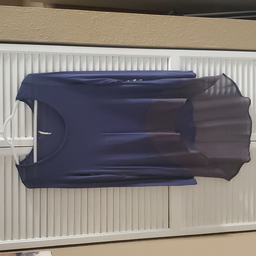 Flowy blue long-sleeved top